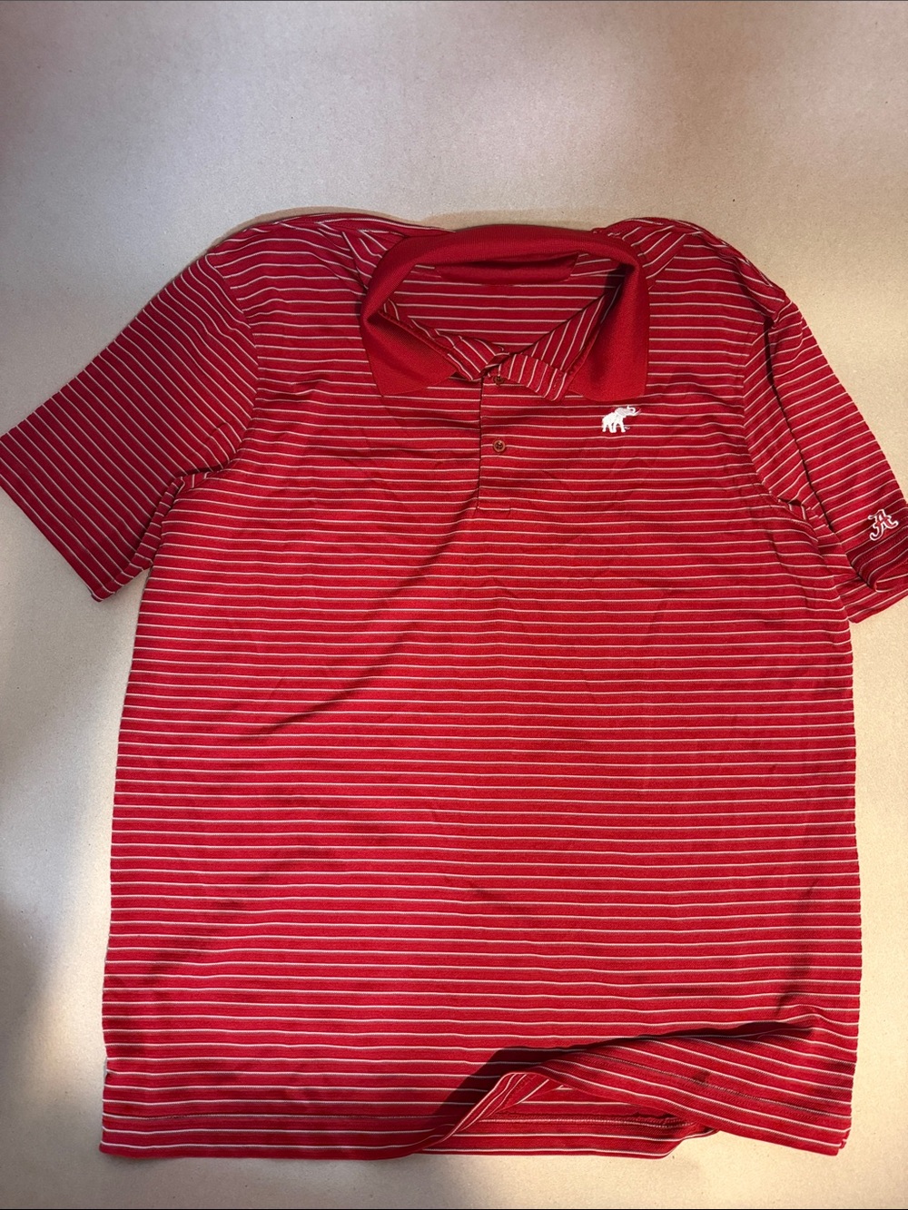 Alabama Crimson Tide Striped Performance Golf Polo Shirt